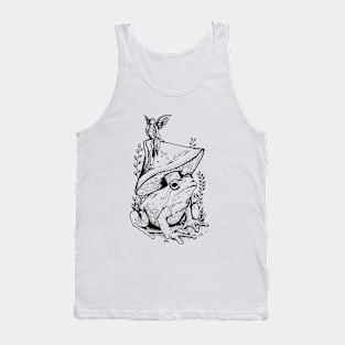 Cottagecore Fairy on a Mushroom Frog Tank Top